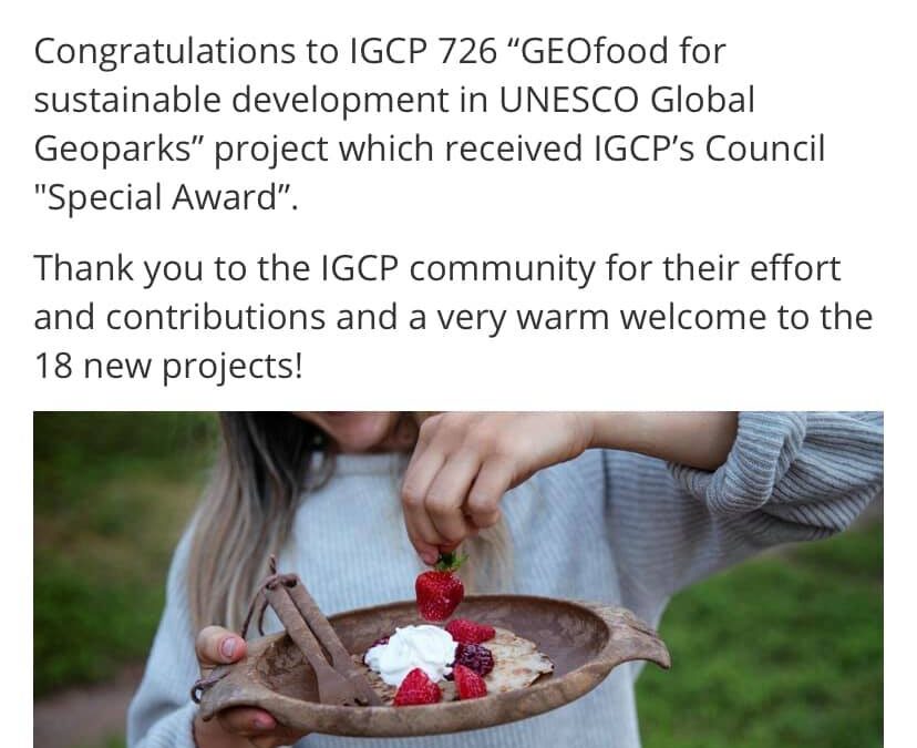 GEOfood project win the selection within the UNESCO IGCP